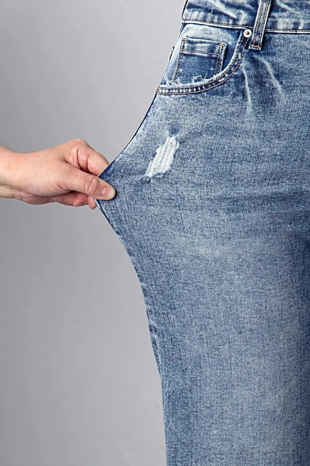 Cuffed Straight Loose Jeans -
