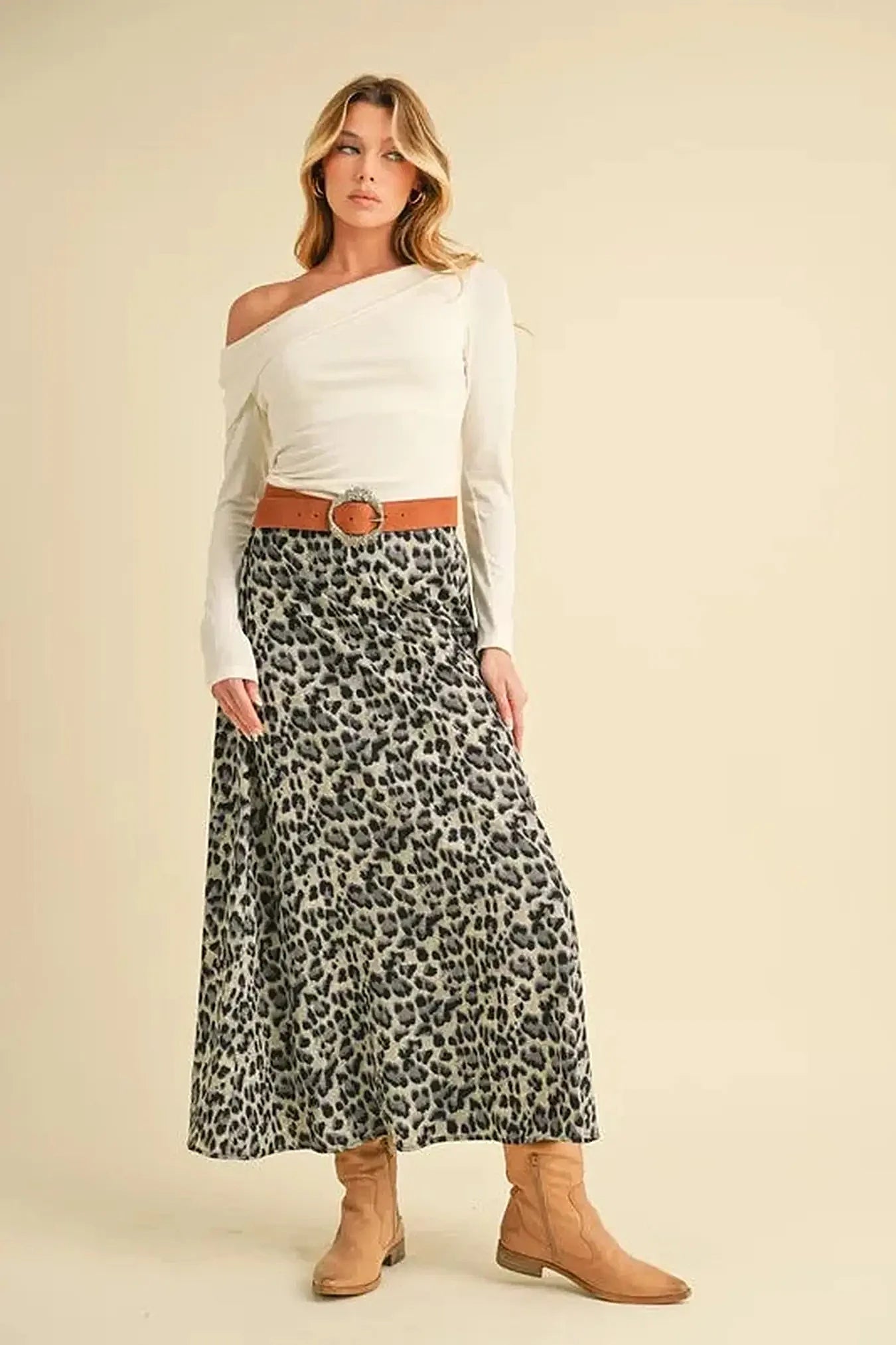 Aemi+Co Leopard Midi Skirt -
