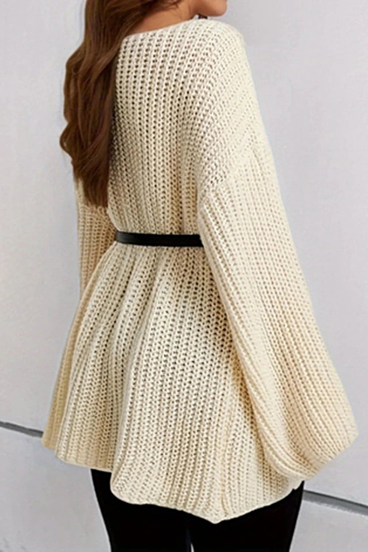 Boat Neck Dropped Shoulder Mini Sweater Dress -