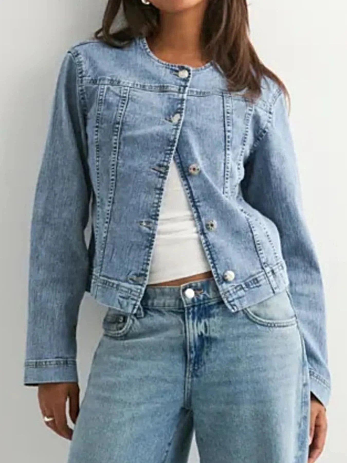 Classic Button-Down Denim Jacket -
