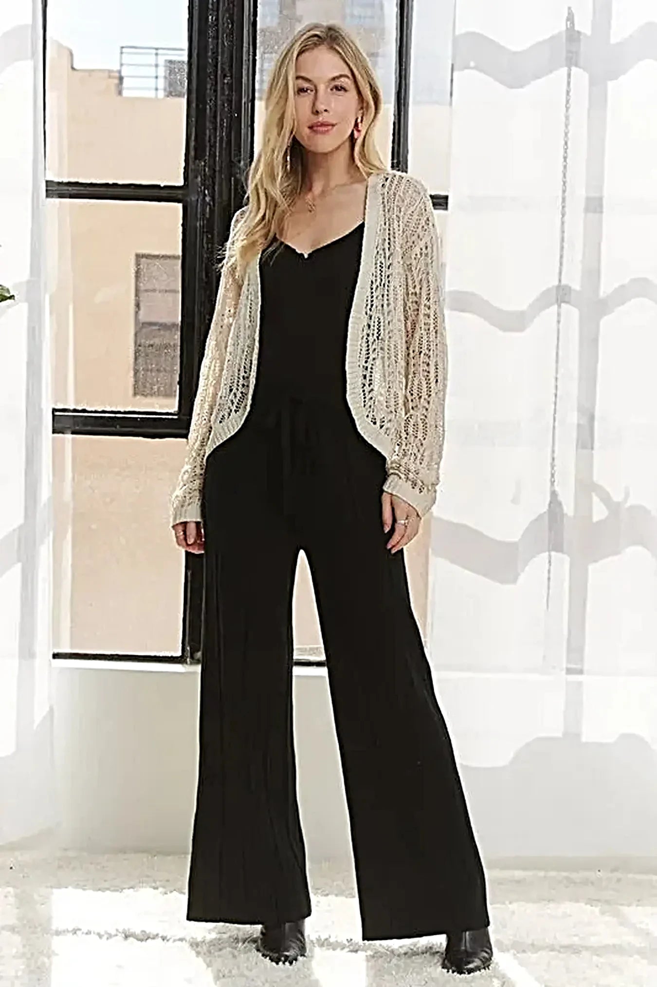 ADORA Tied Wide Leg Knit Pants -
