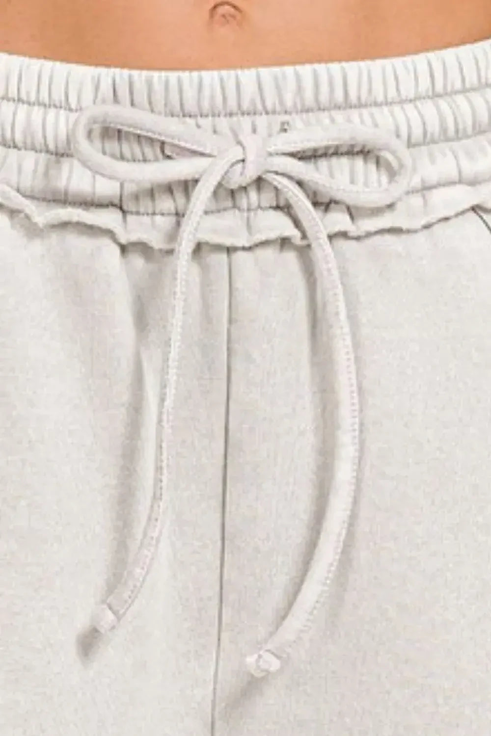 Zenana Acid Wash Fleece Drawstring Shorts With Pockets -