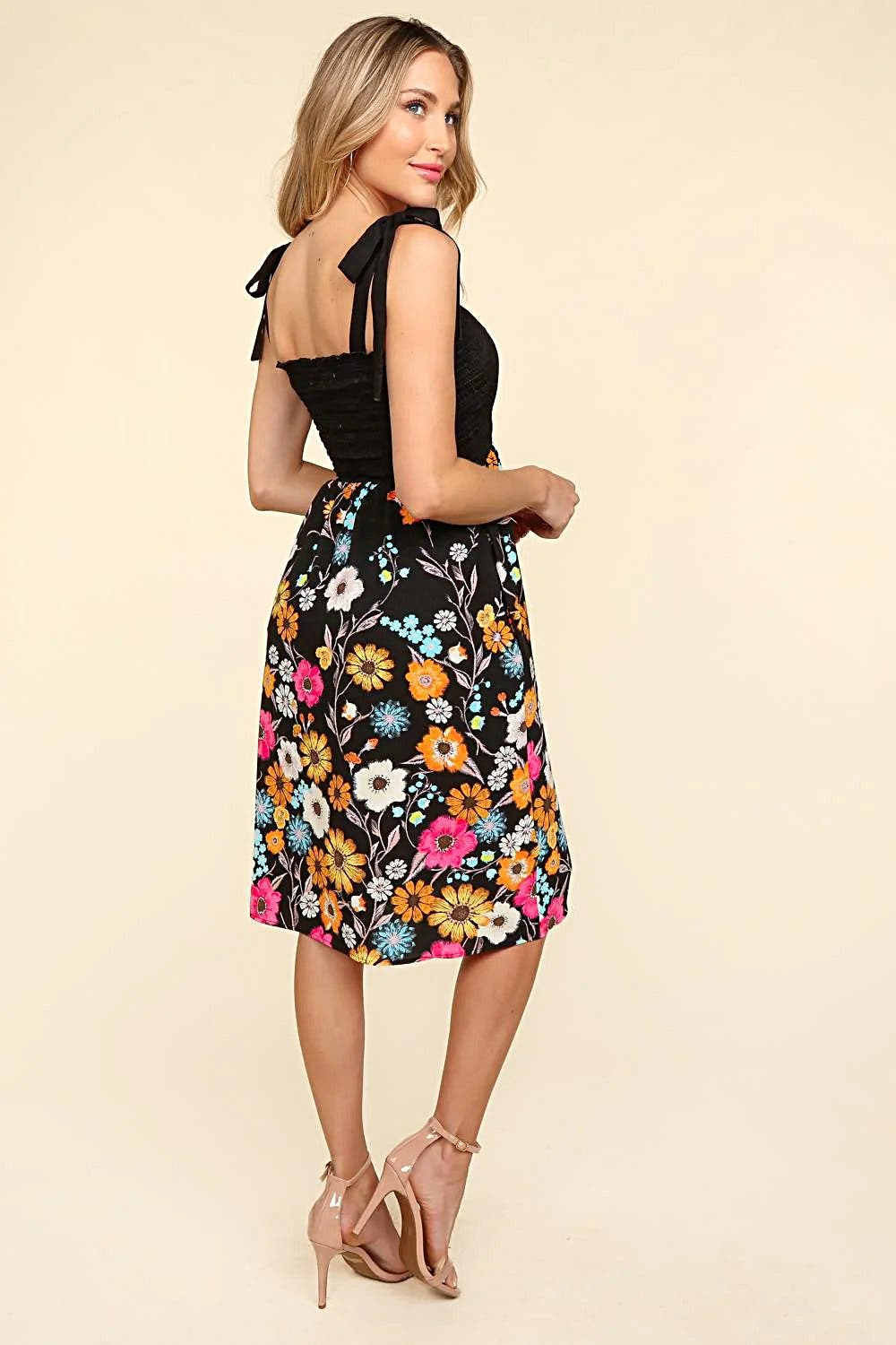 Haptics Smocked Cami Floral Dress -