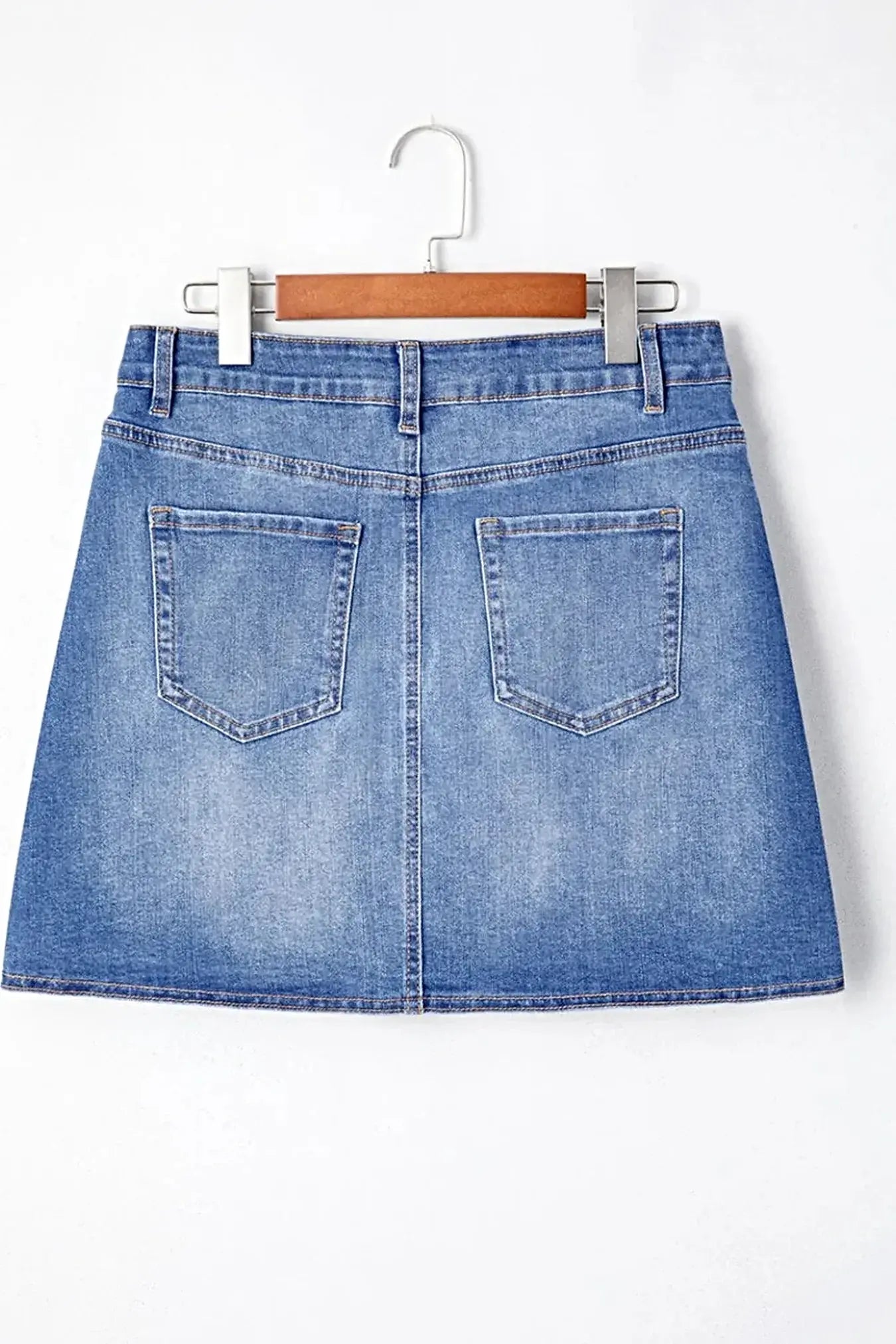 Wrapped Crossed Waist Denim Mini Skirt -