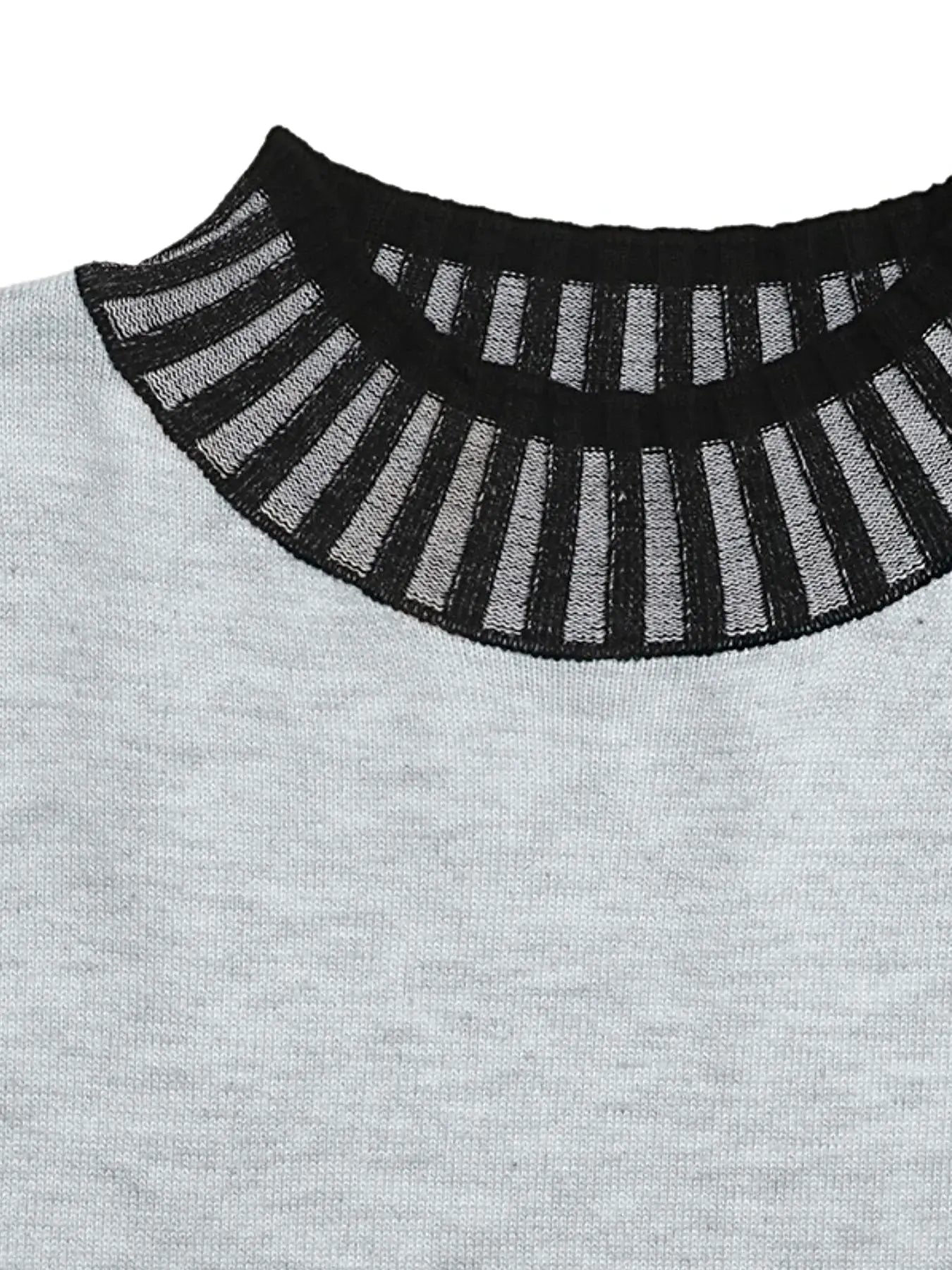 Striped Trim Tie Waist Sweater Dress -