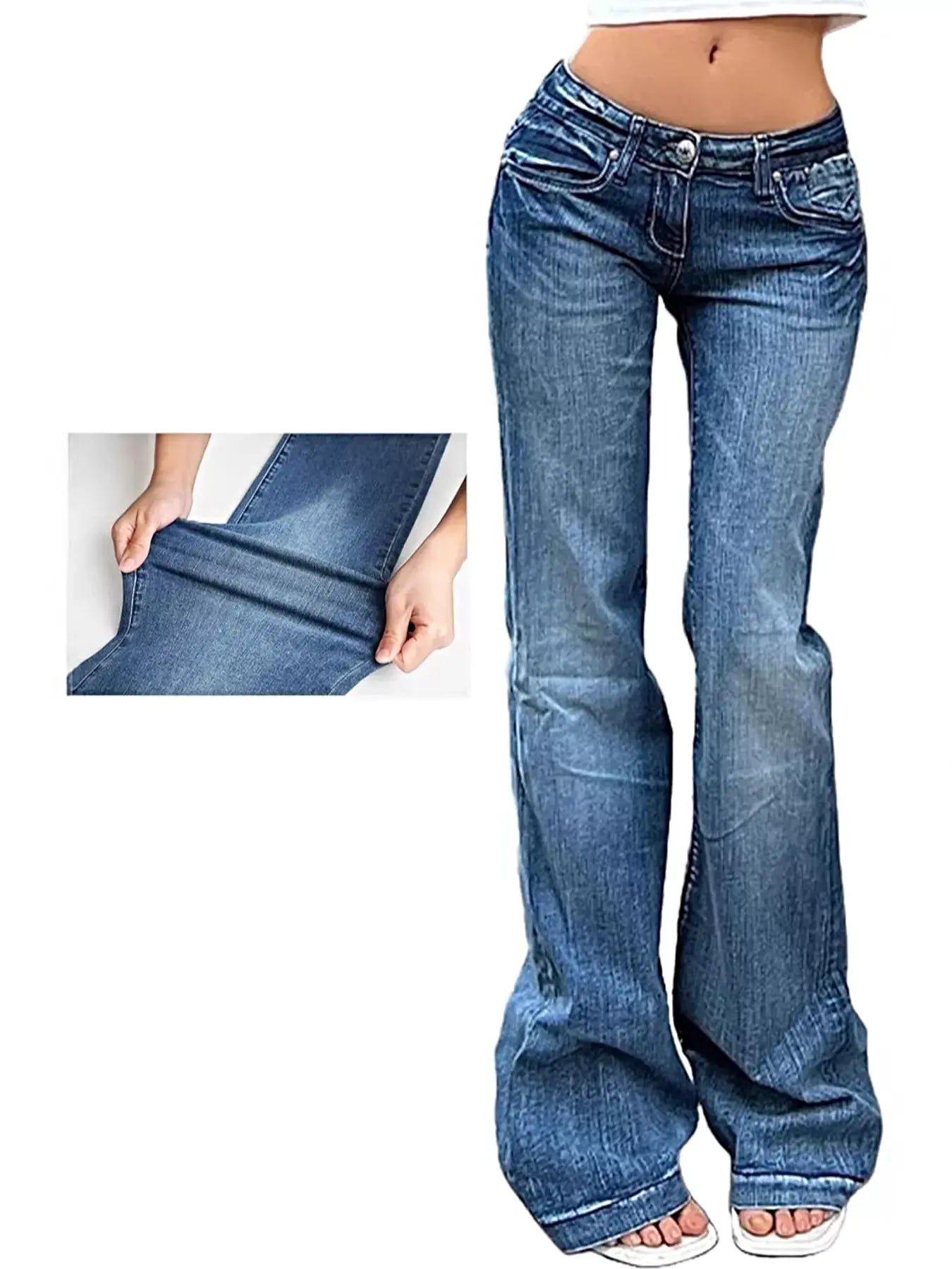 Low Rise Flare Jeans -