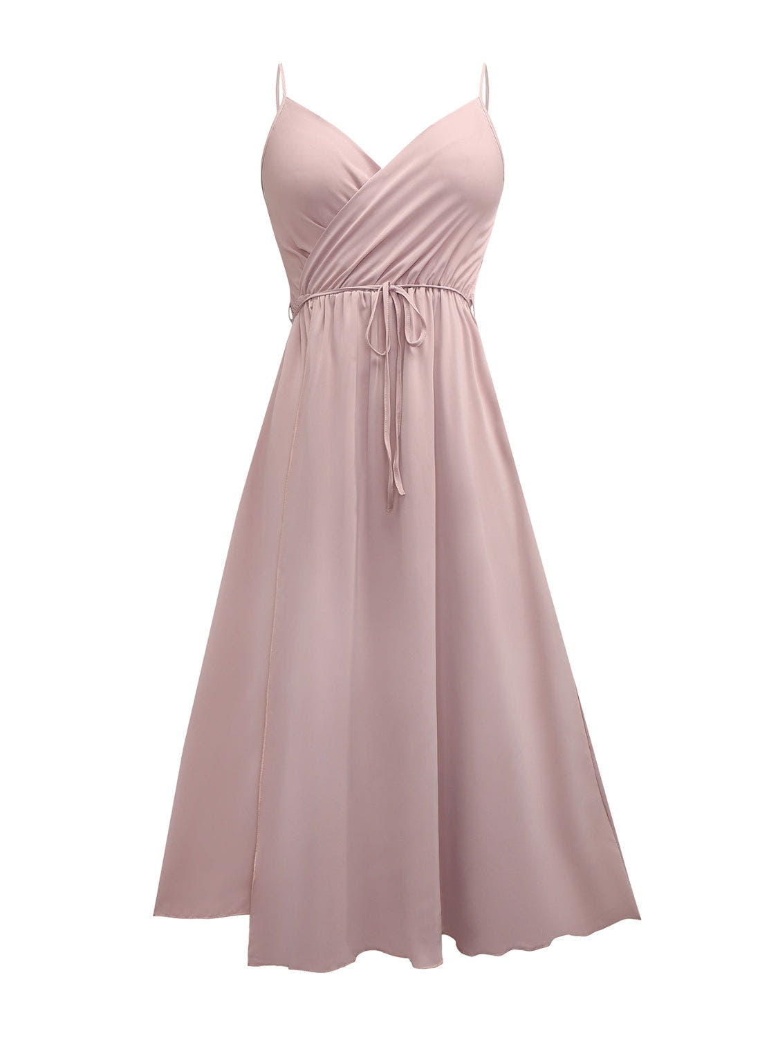Honey Tied Surplice Sleeveless Midi Cami Dress -