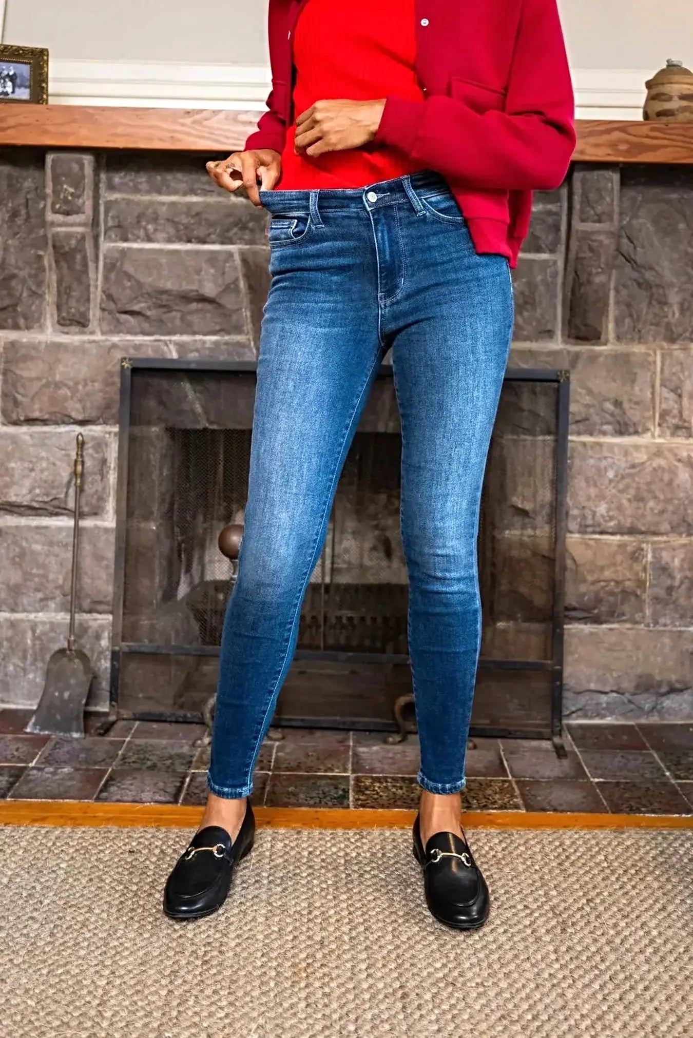 Judy Blue Full Size Washed Thermal Skinny Jeans Plus Size -