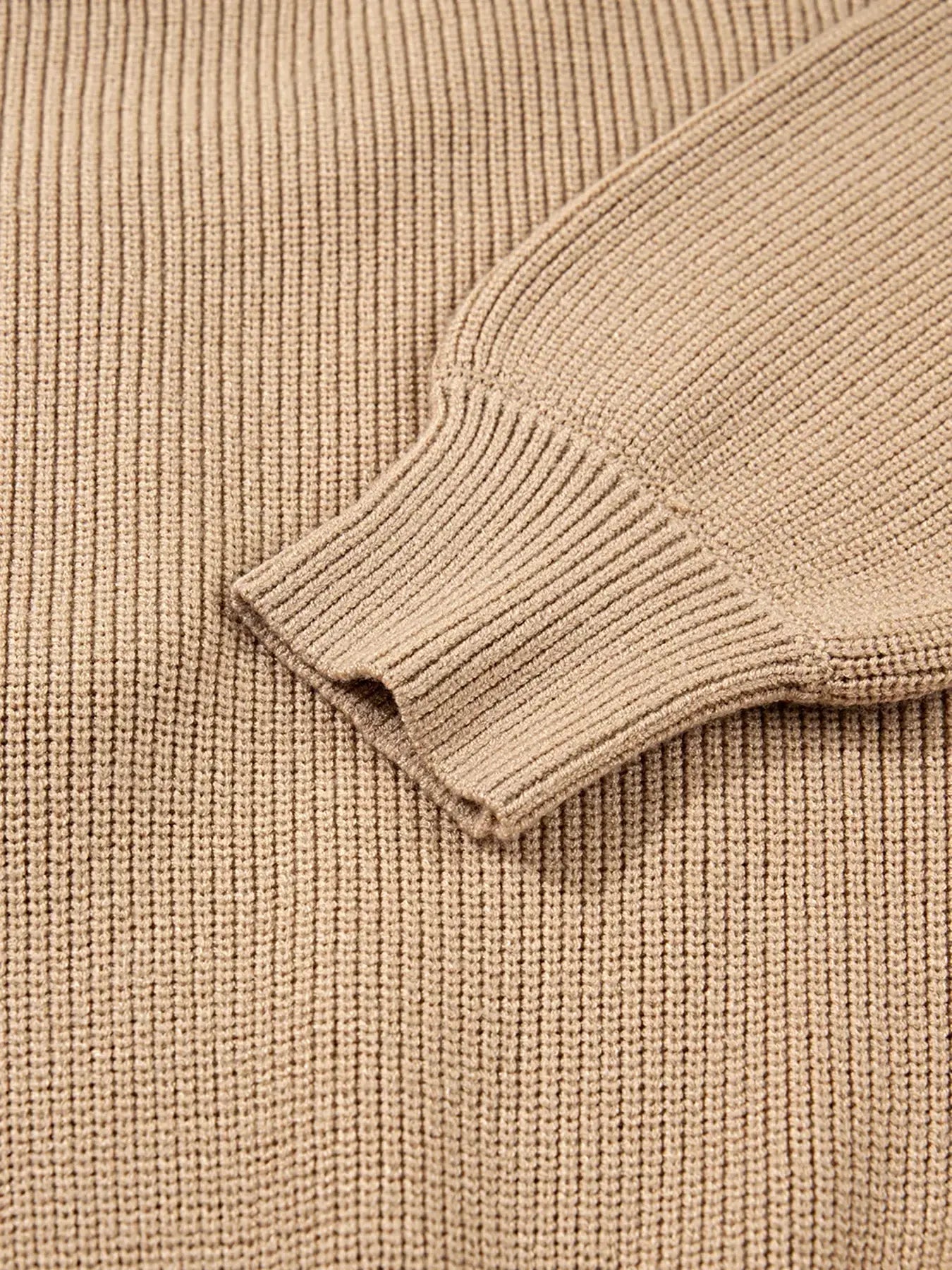 Pearl Embellished Keyhole Ribbed Sweater Dress -