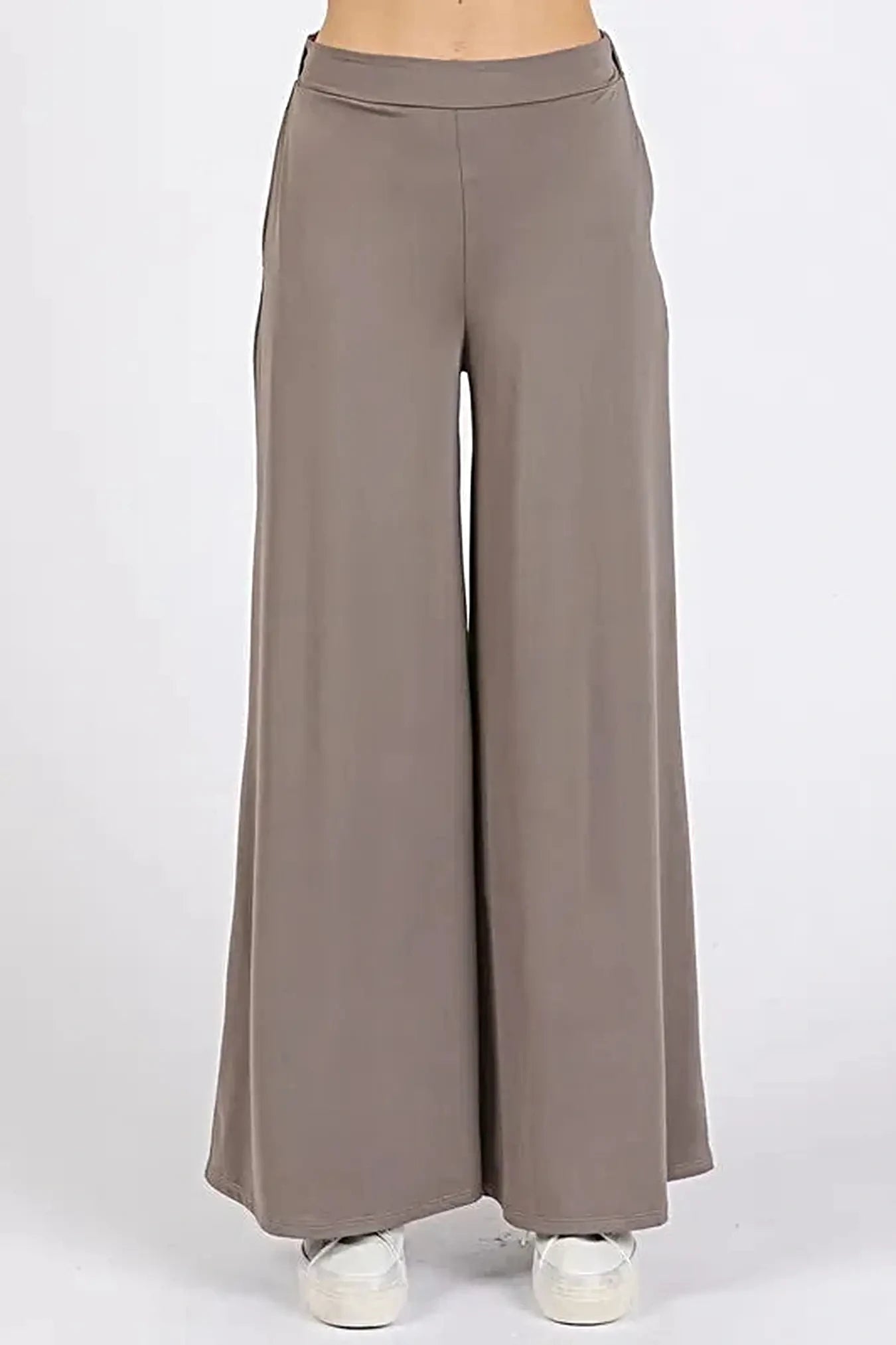 Mittoshop Yoga Air Stretch Elastic Waist Wide Leg Pants -