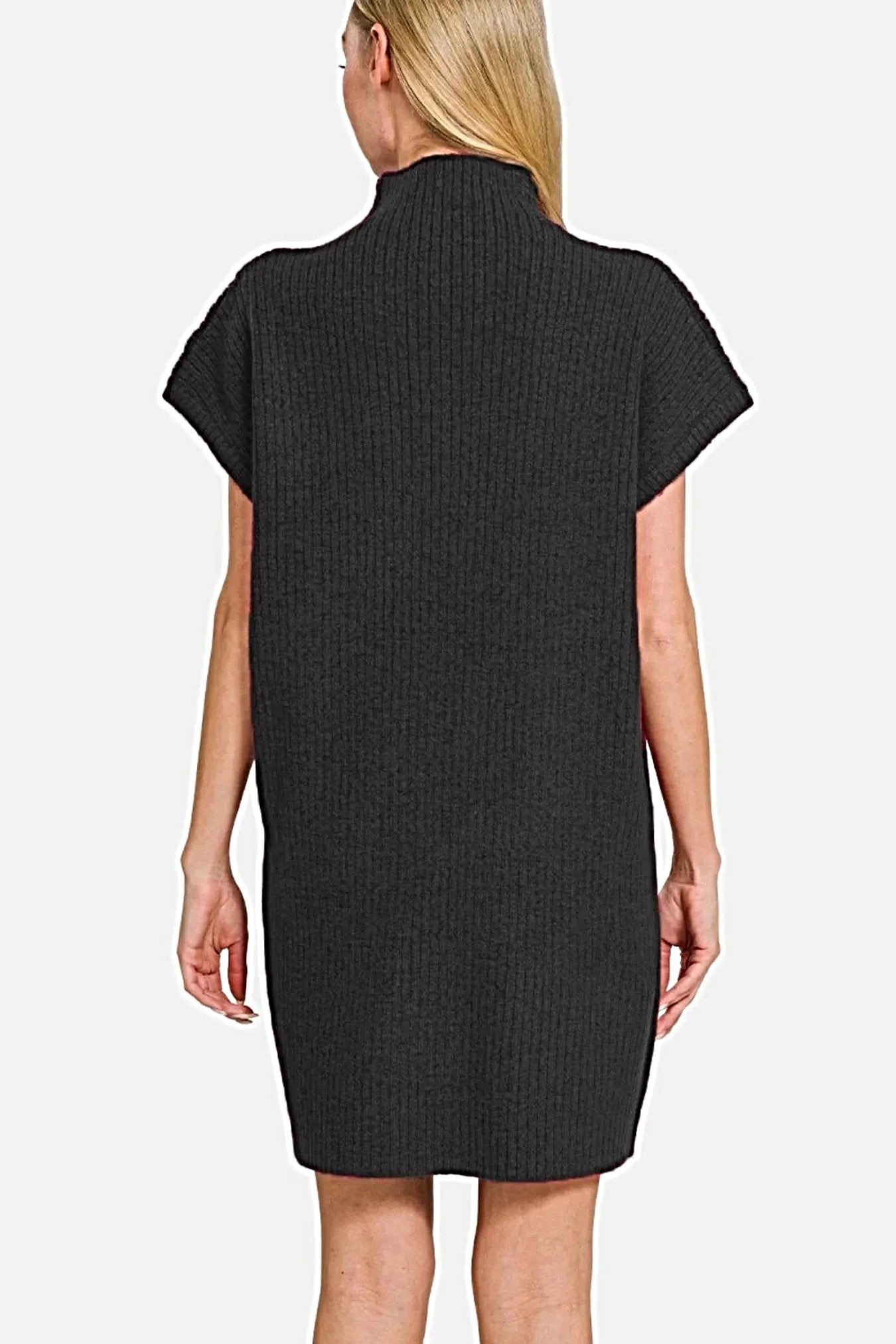 Zenana Short Sleeve Sweater Mini Dress -