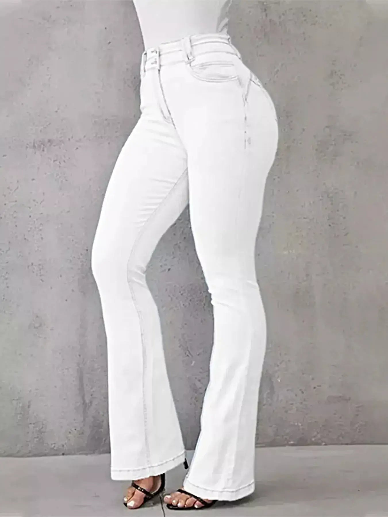 Full Size Wash High-Waisted Flare Jeans Plus Size -