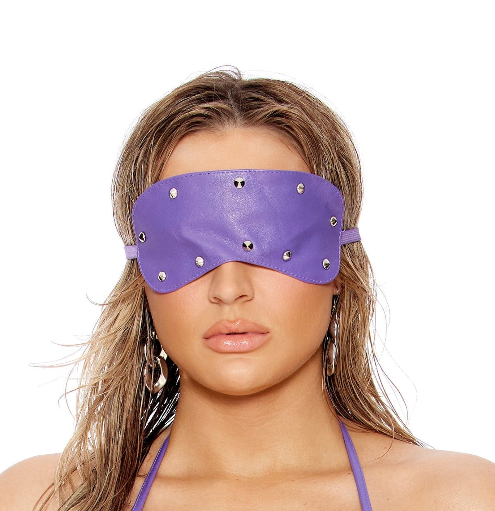 Leather blindfold with studs. - accessory