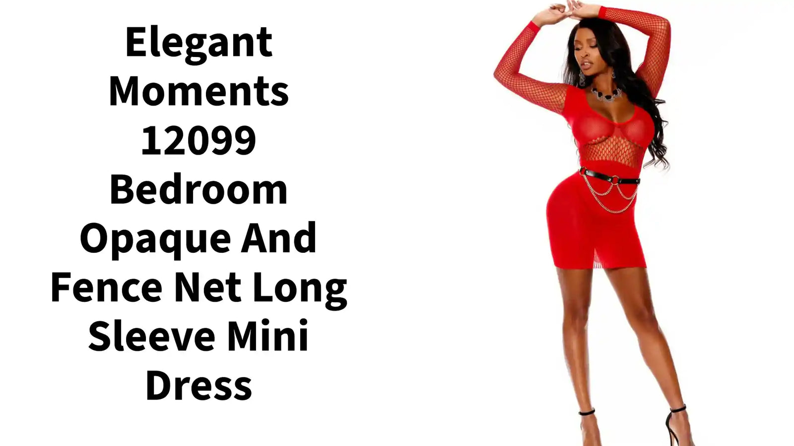 Elegant Moments 12099 Bedroom Opaque and fence net long sleeve mini dress by@Outfy