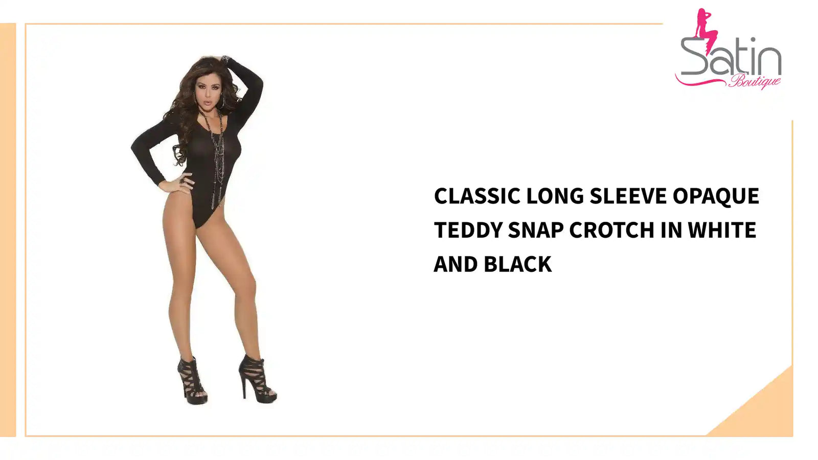 Класическо непрозрачно плюшено теди Snap с дълъг ръкав в бяло и черно от @Outfy