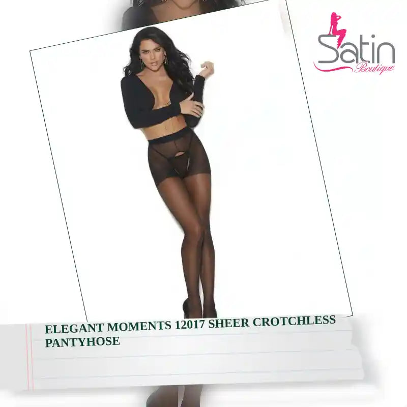 Elegant Moments 12017 Sheer Crotchless Pantyhose by@Outfy