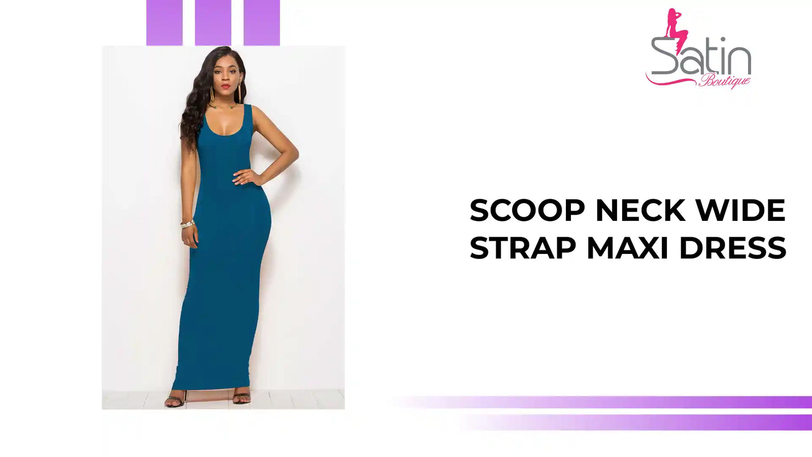 Scoop Neck Wide Strap Maxi Dress by@Outfy