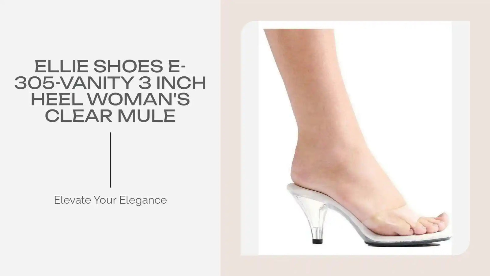 Ellie Shoes E-305-Vanity 3 Inch Heel Woman's Clear Mule by@Outfy