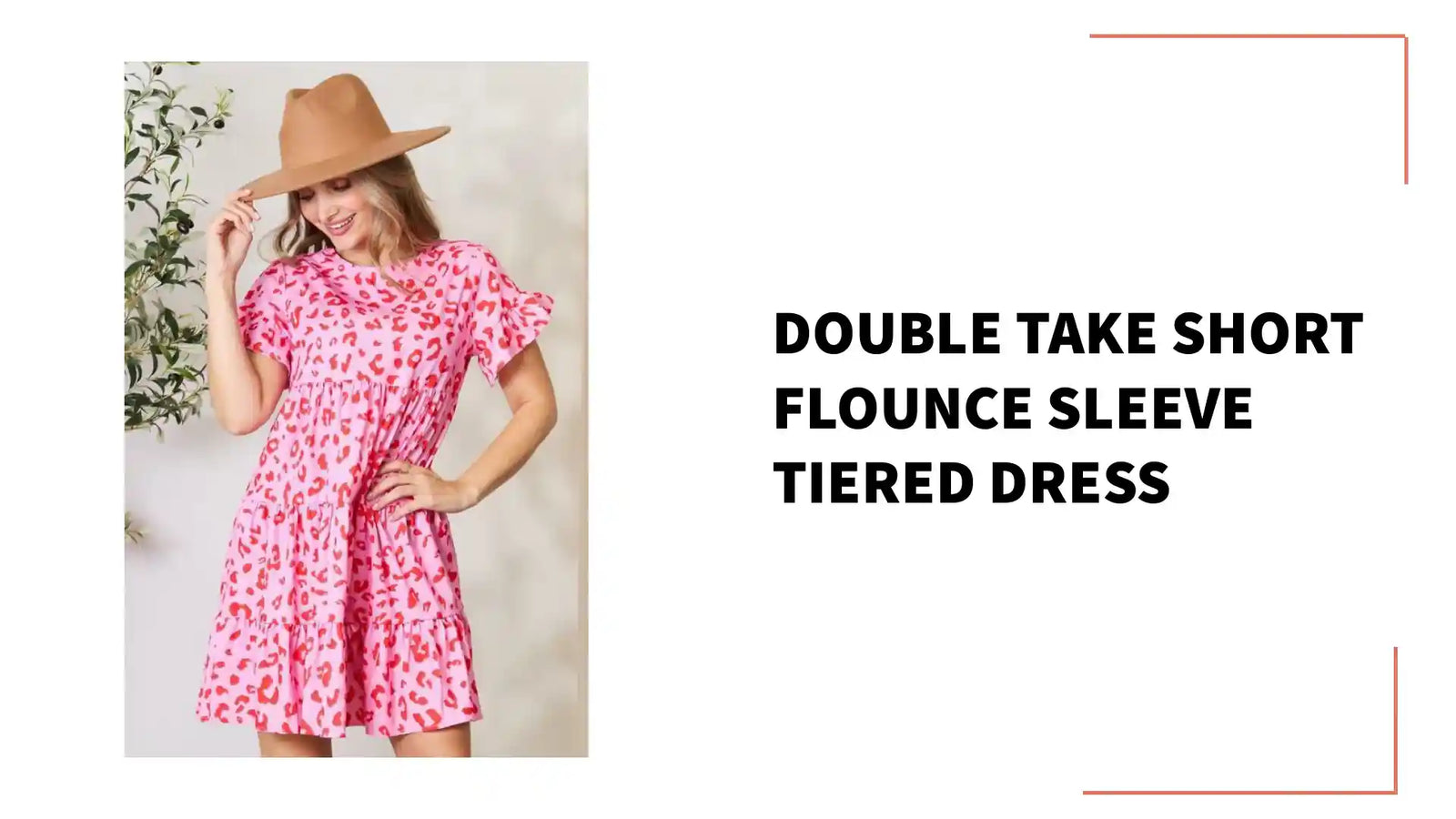 Double Take Short Flounce Sleeve Tiered Dress by@Outfy