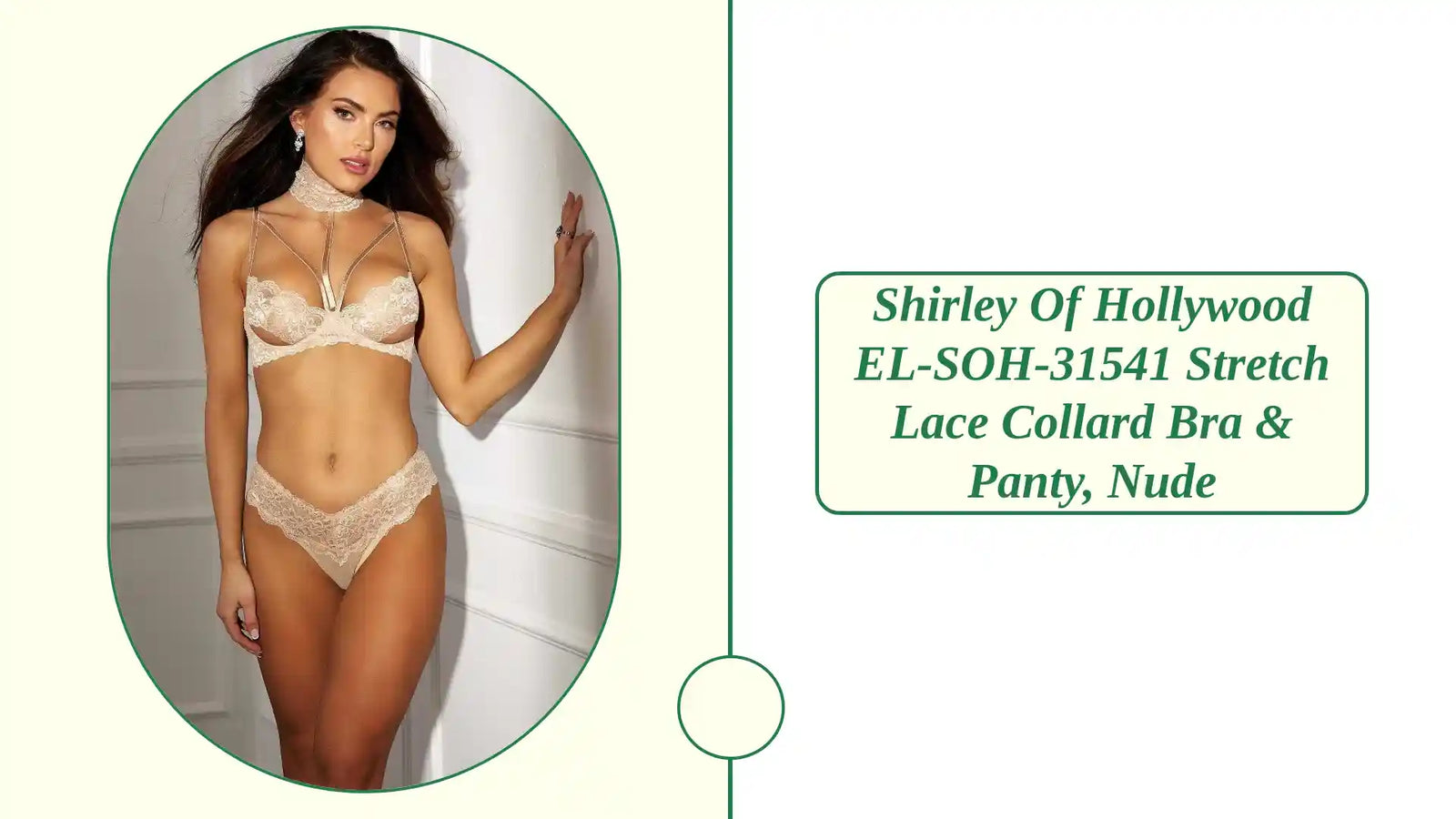 Shirley of Hollywood EL-SOH-31541 Stretch Lace Collard Bra & Panty, Nude by@Outfy