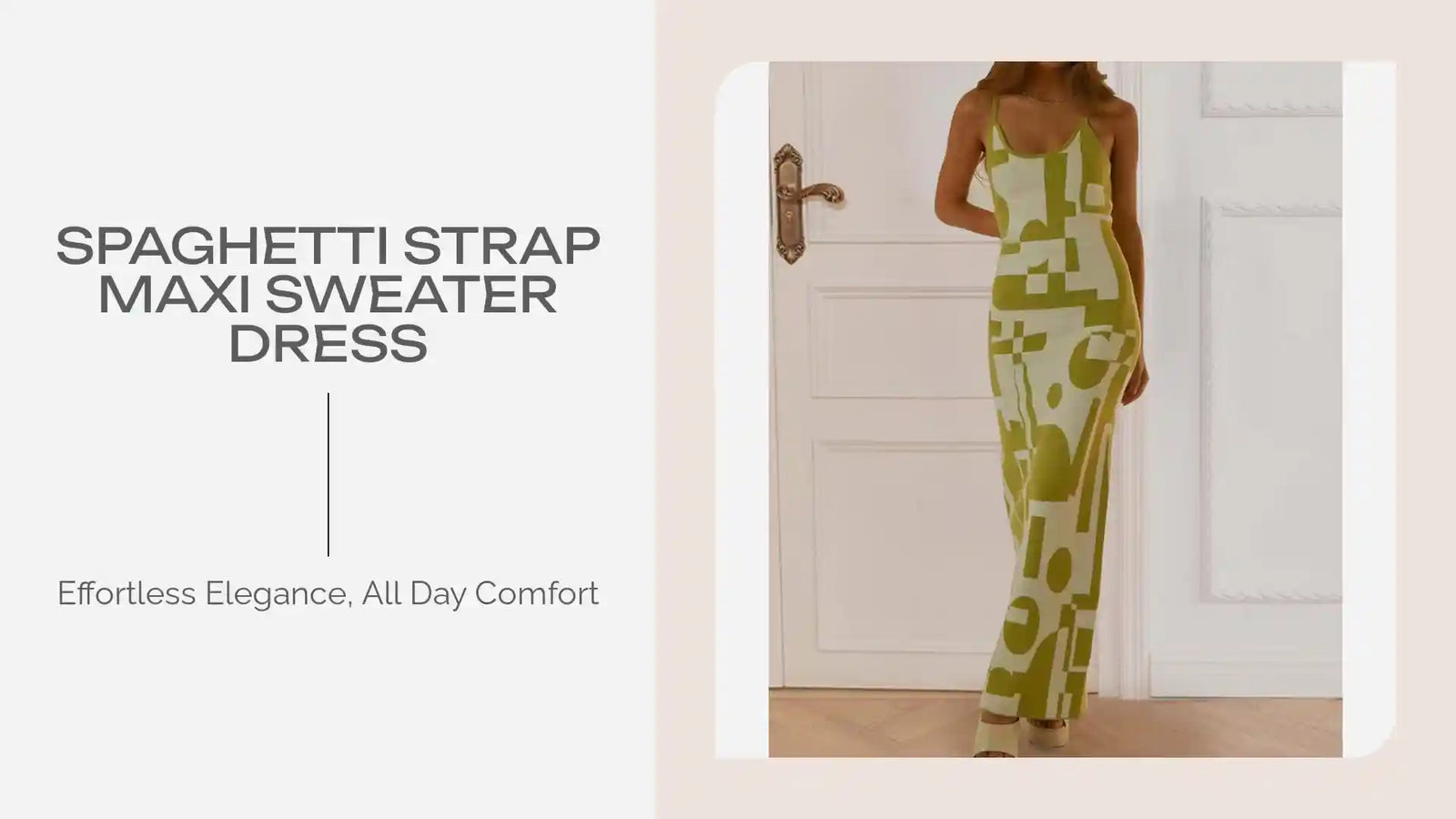 Spaghetti Strap Maxi Sweater Dress by@Outfy