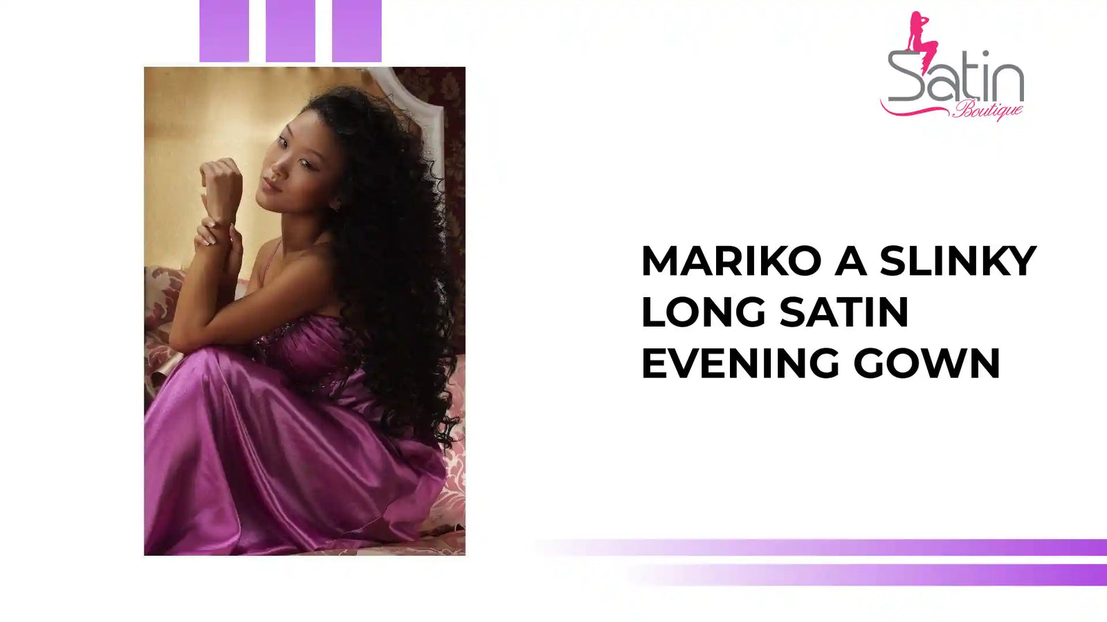 MARIKO A Slinky Long Satin Evening Gown by@Outfy