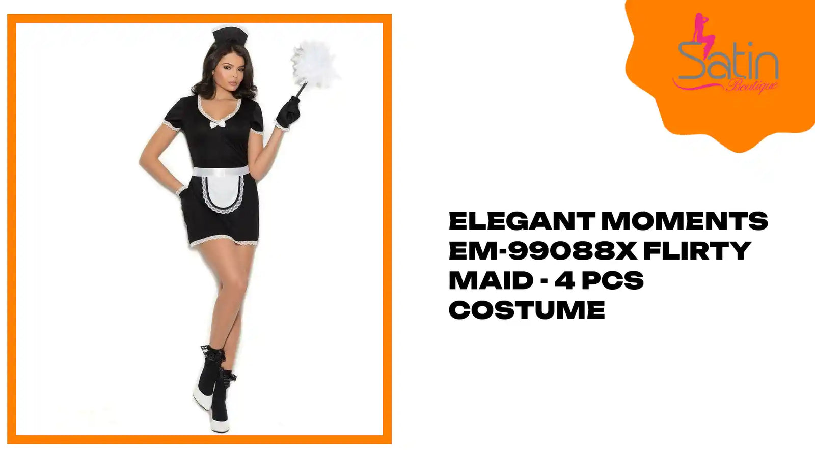 Elegant Moments EM-99088X Flirty Maid - 4 Pcs Costume by@Outfy