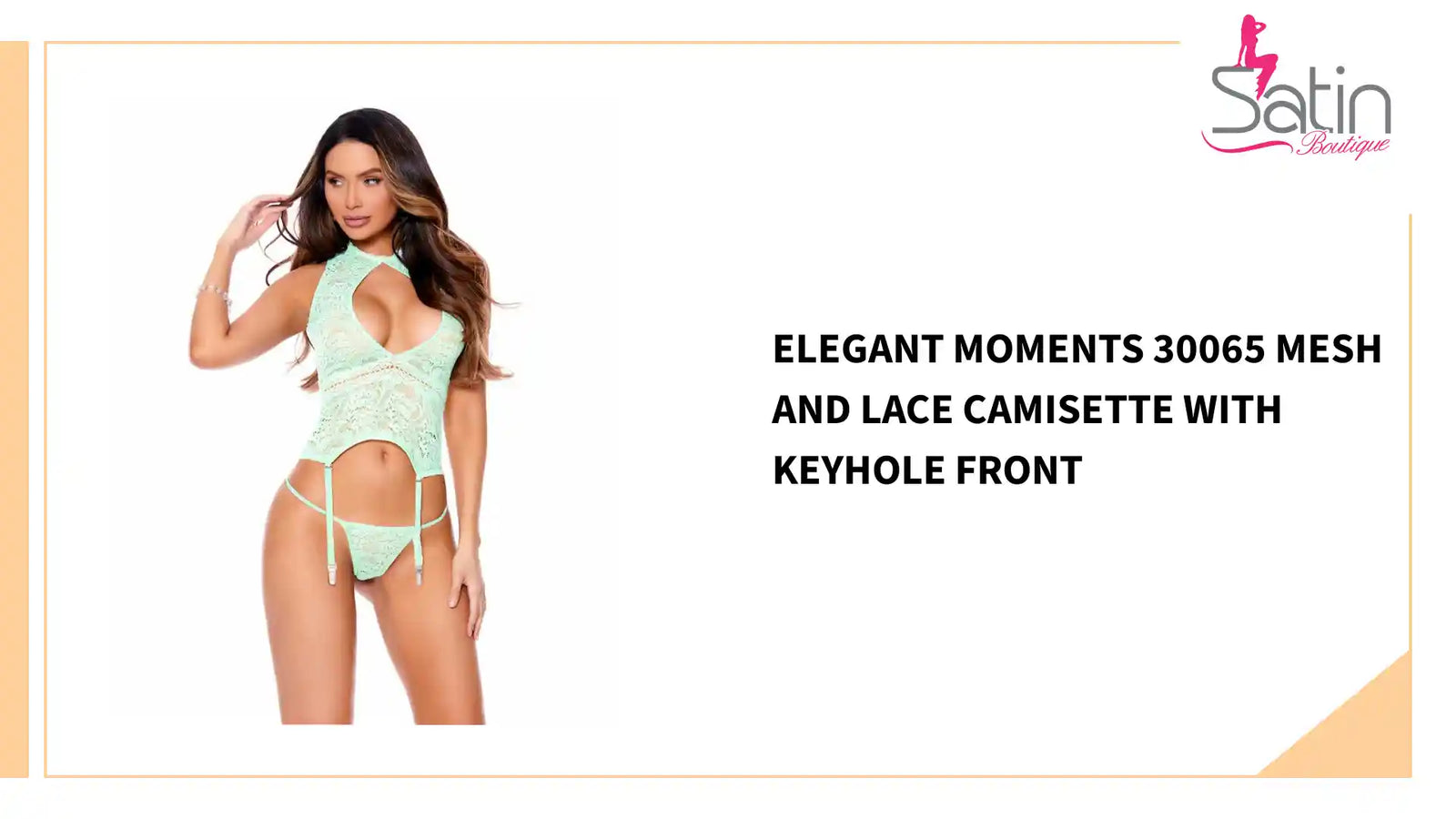 Elegant Moments 30065 Mesh and lace camisette with keyhole front by@Outfy