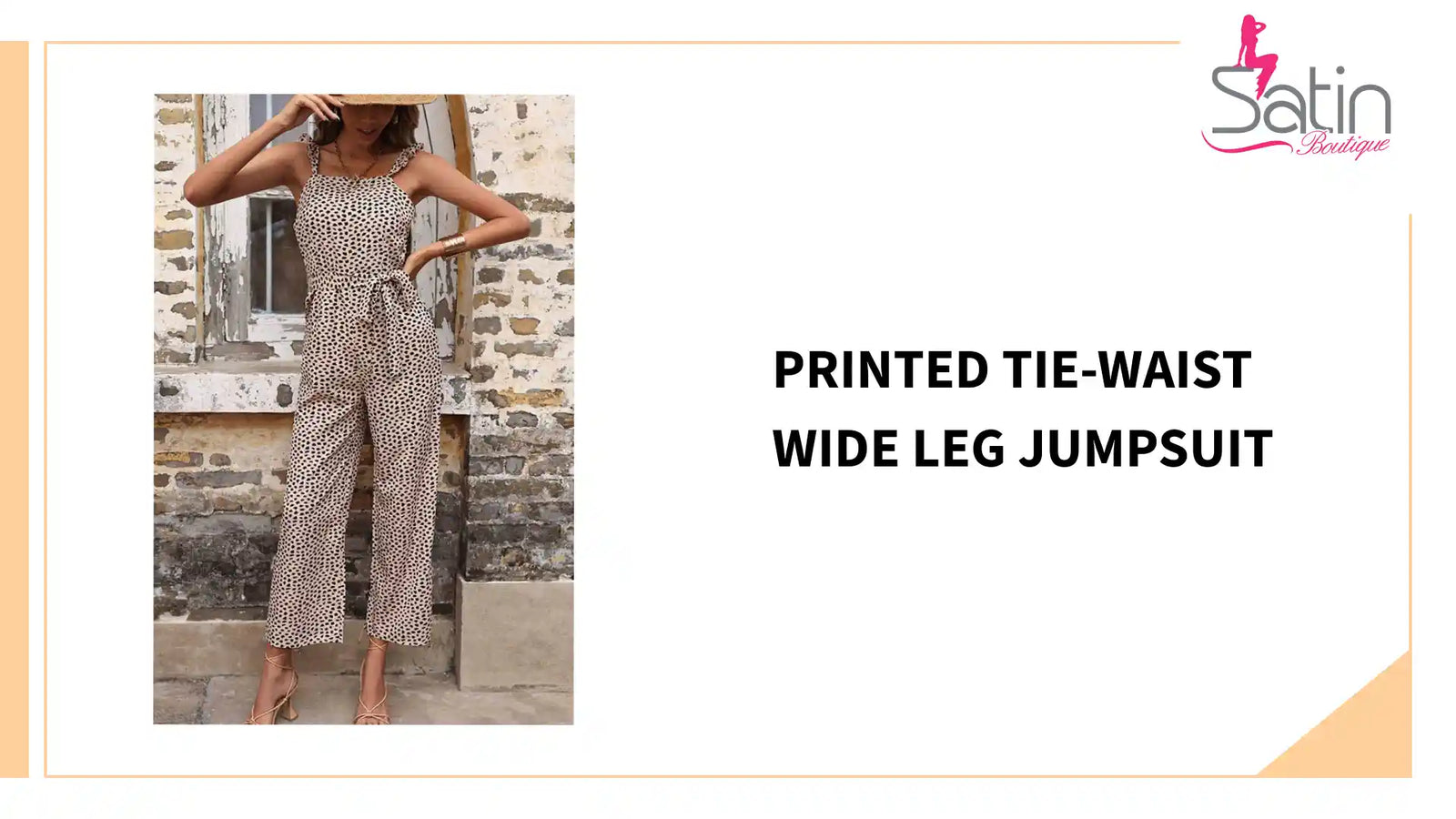 Printed Tie-Waist Wide Leg Jumpsuit by@Outfy