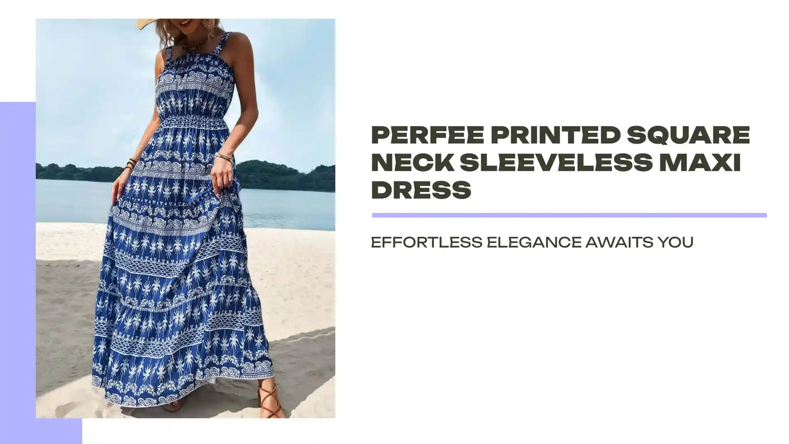 Perfee Printed Square Neck Sleeveless Maxi Dress by@Outfy