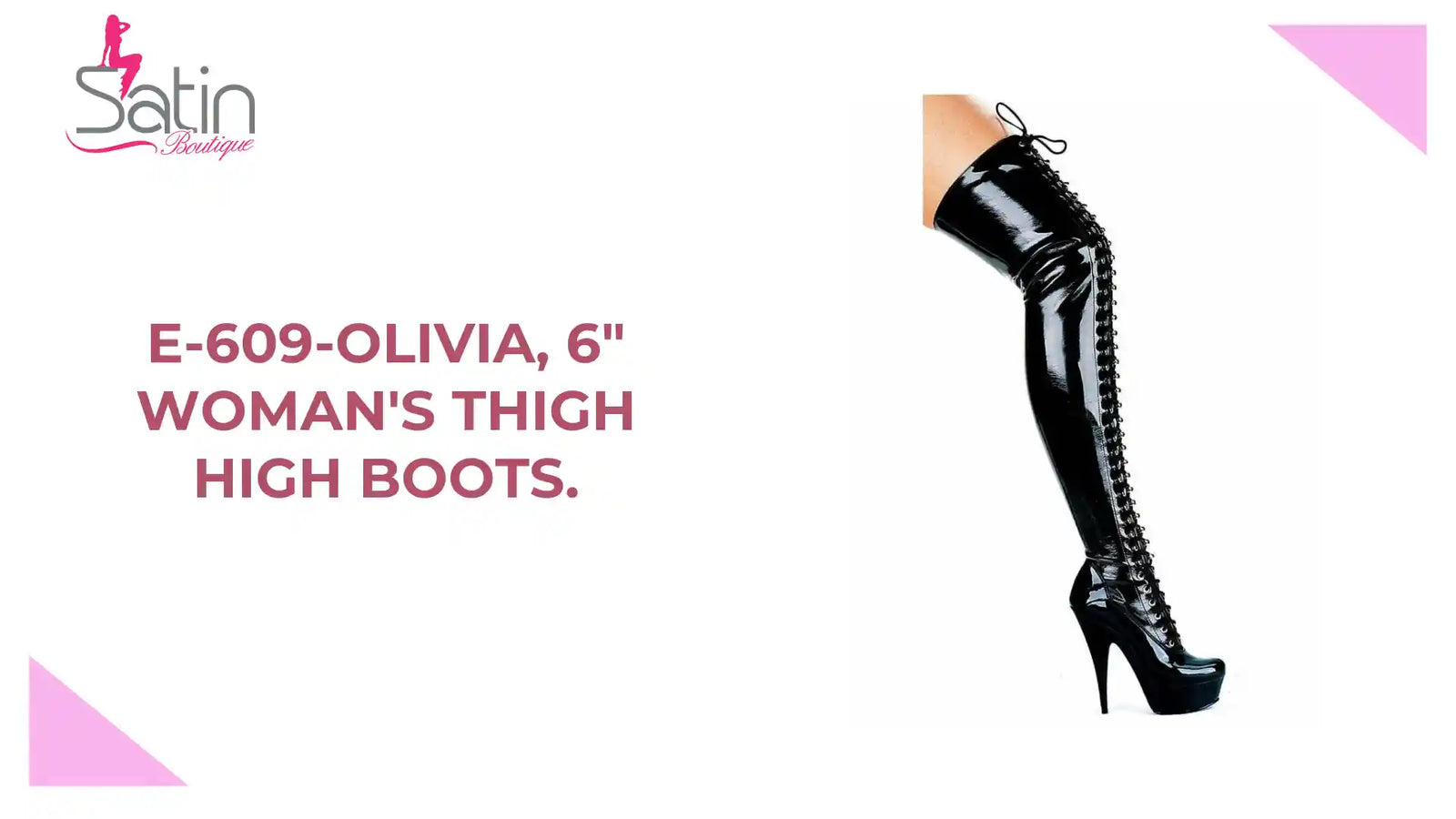 E-609-Olivia, 6" Woman's Thigh High Boots. by@Outfy