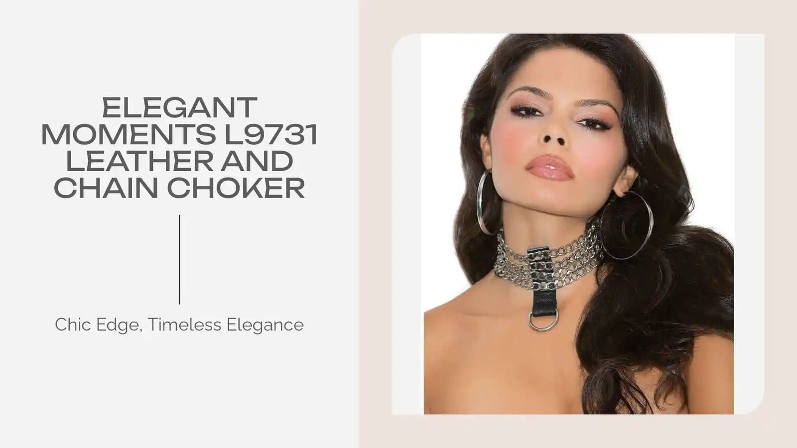 Elegant Moments L9731 Ogrlica od kože i lanca marke @Outfy