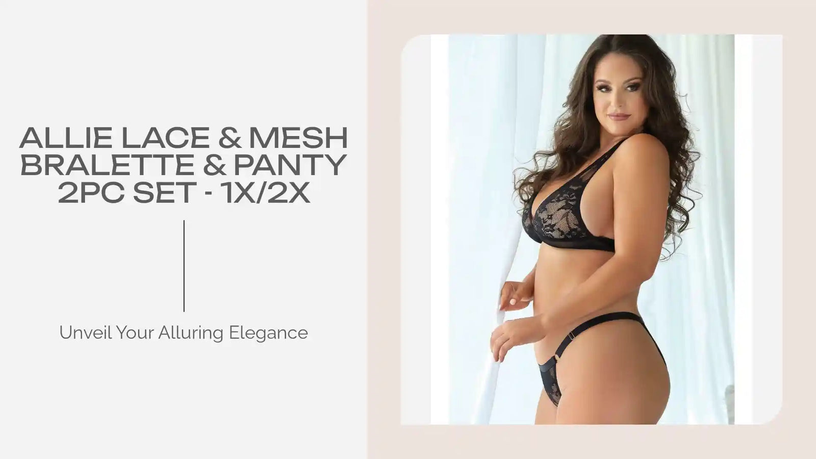 Allie Lace & Mesh Bralette & Panty 2pc Set - 1X/2X by@Outfy