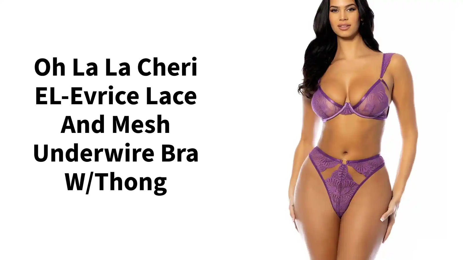 Oh La La Cheri EL-Evrice Lace and Mesh Underwire Bra w/Thong by@Outfy