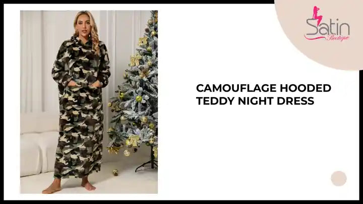 Camouflage Hooded Teddy Night Dress by@Outfy