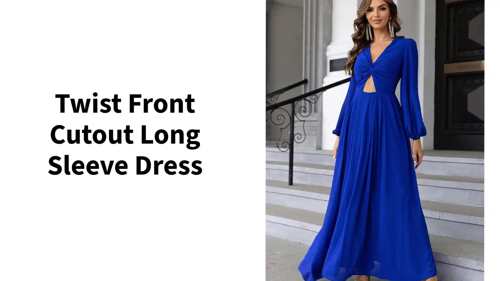 Twist Front Cutout Long Sleeve Dress by@Outfy