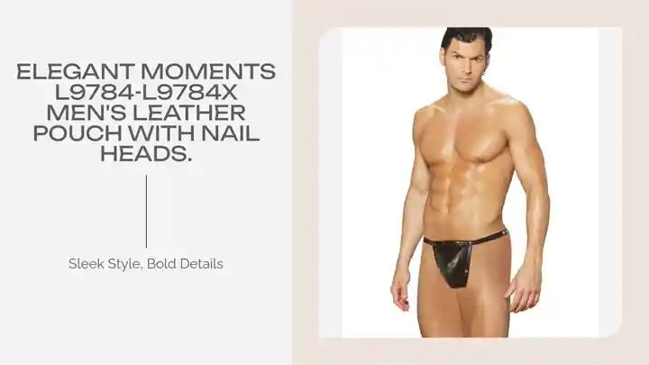 Elegant Moments L9784-L9784X Men's Leather pouch with nail heads. by@Outfy