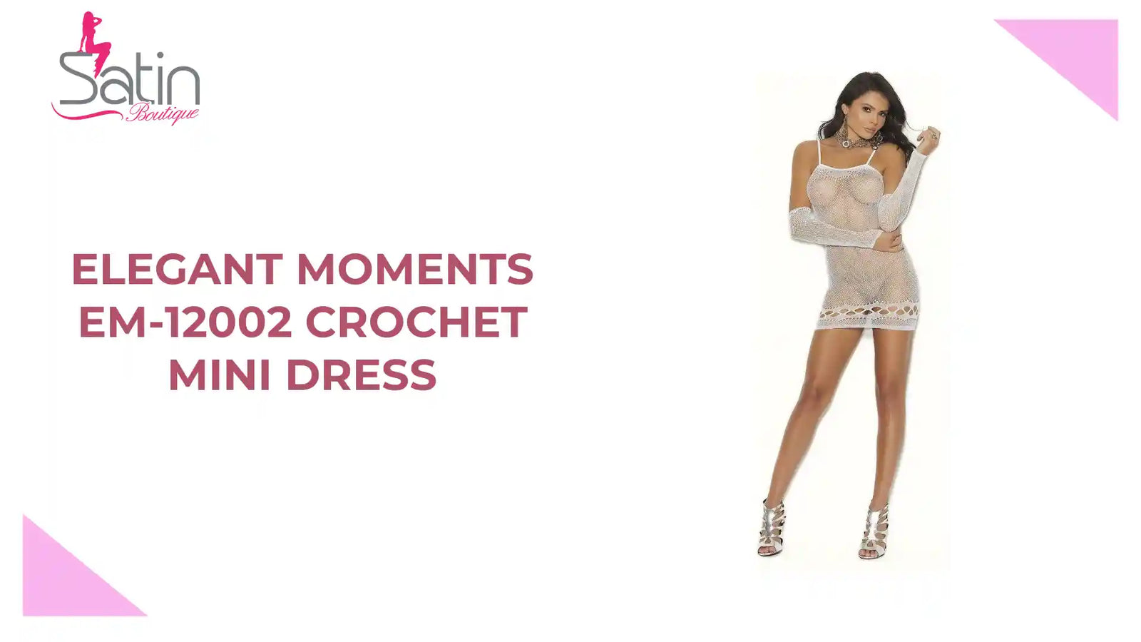 Elegant Moments EM-12002 Crochet Mini Dress by@Outfy