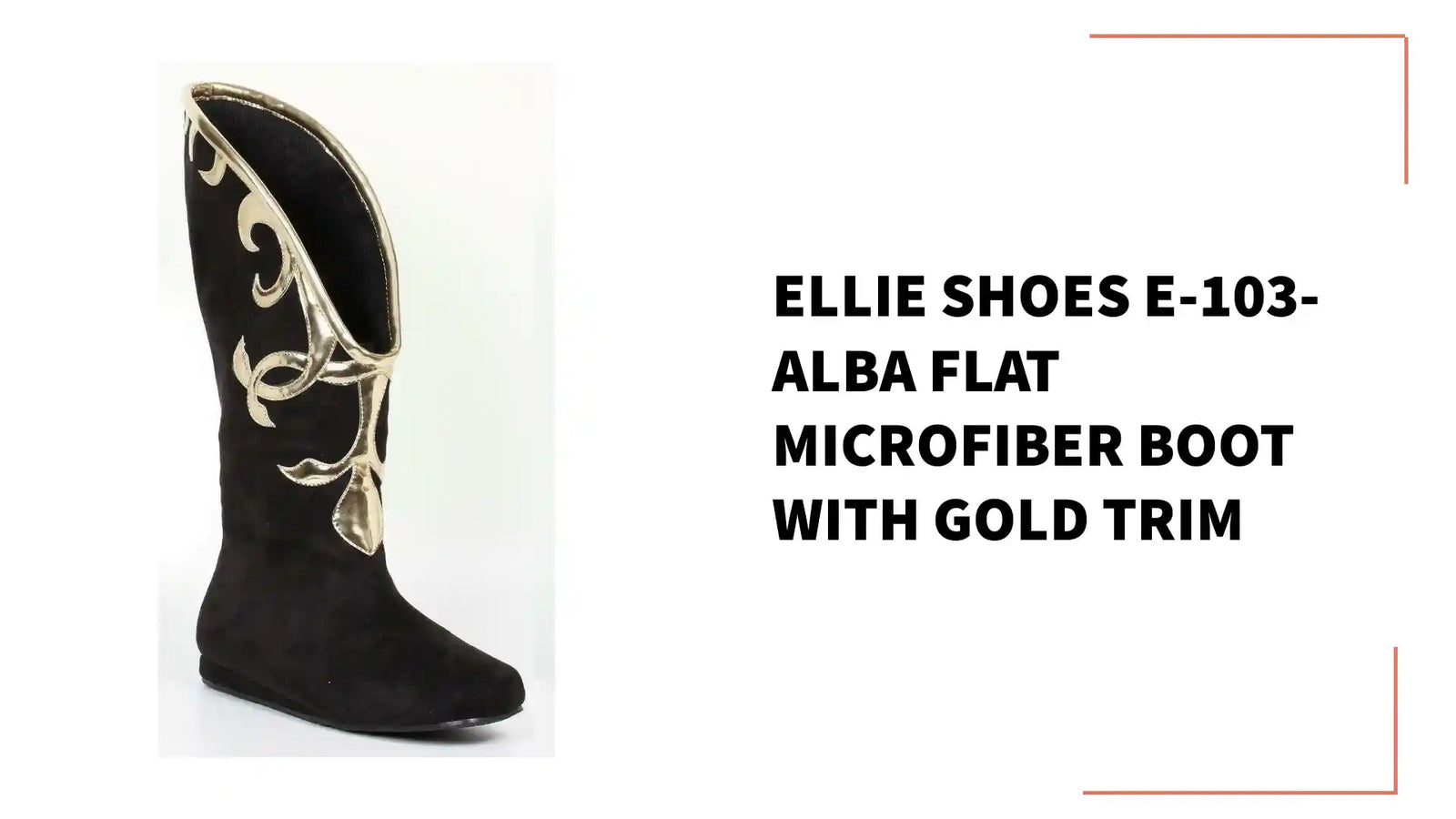 Ellie Shoes E-103-Alba Flat Microfiber Boot with Gold Trim by@Outfy