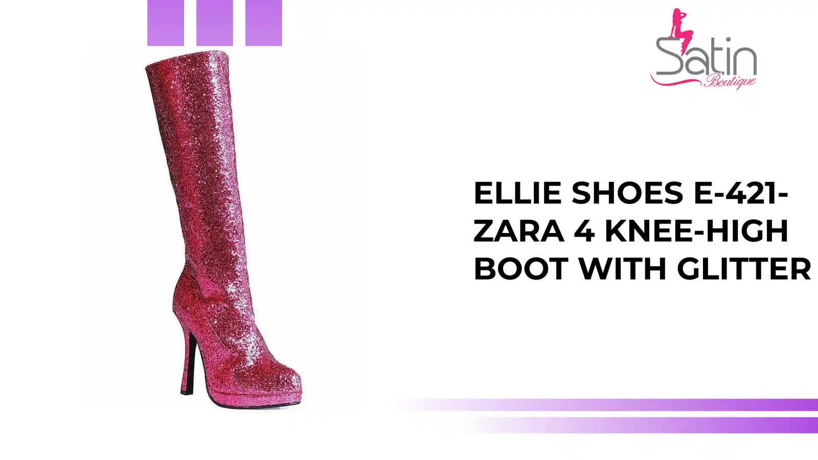 Ellie Shoes E-421-Zara 4 Ботуши до коляното с блясък от @Outfy