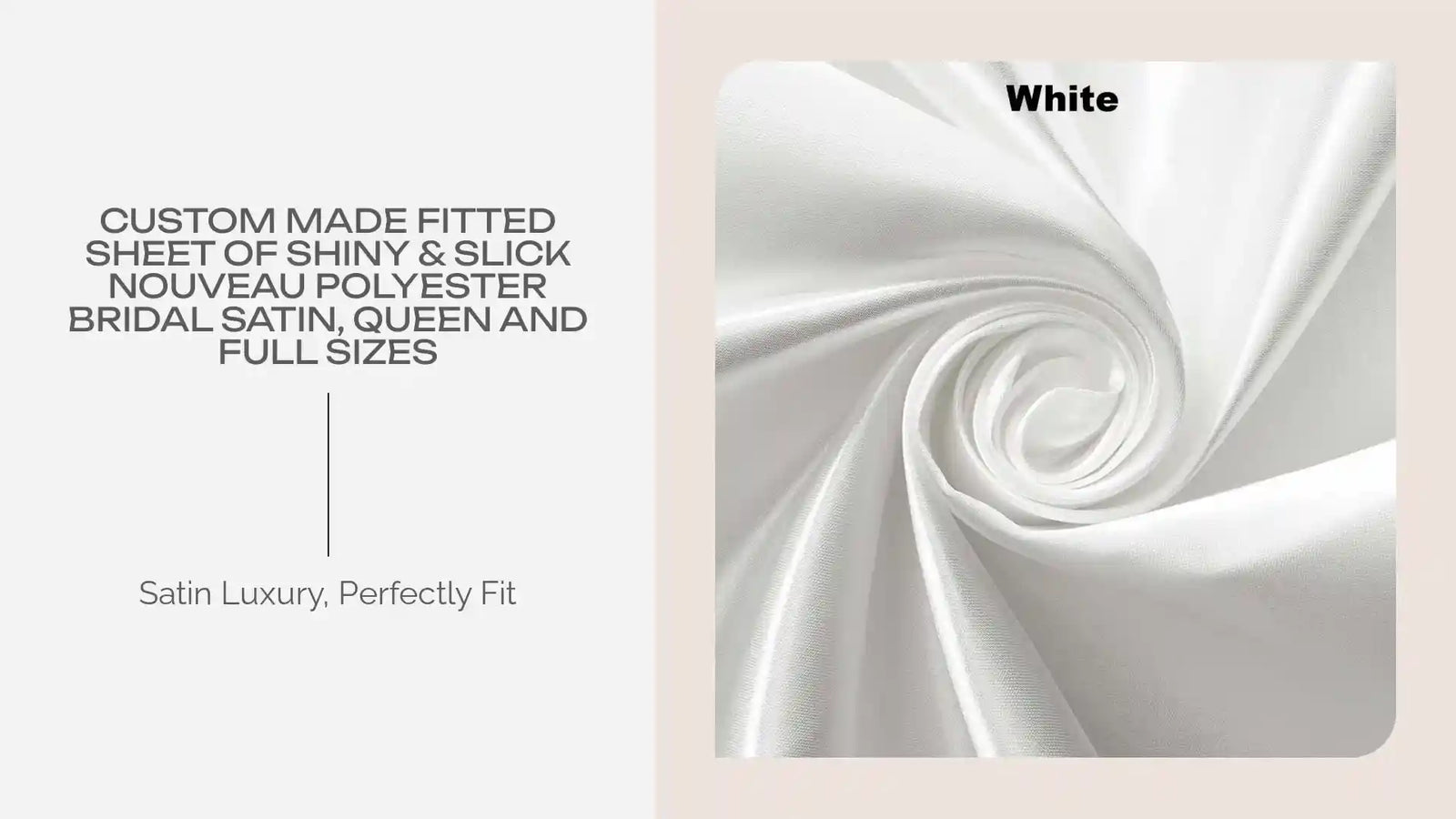 Custom Made FITTED SHEET of Shiny & Slick Nouveau Polyester Bridal Satin, Queen and Full Sizes by@Outfy
