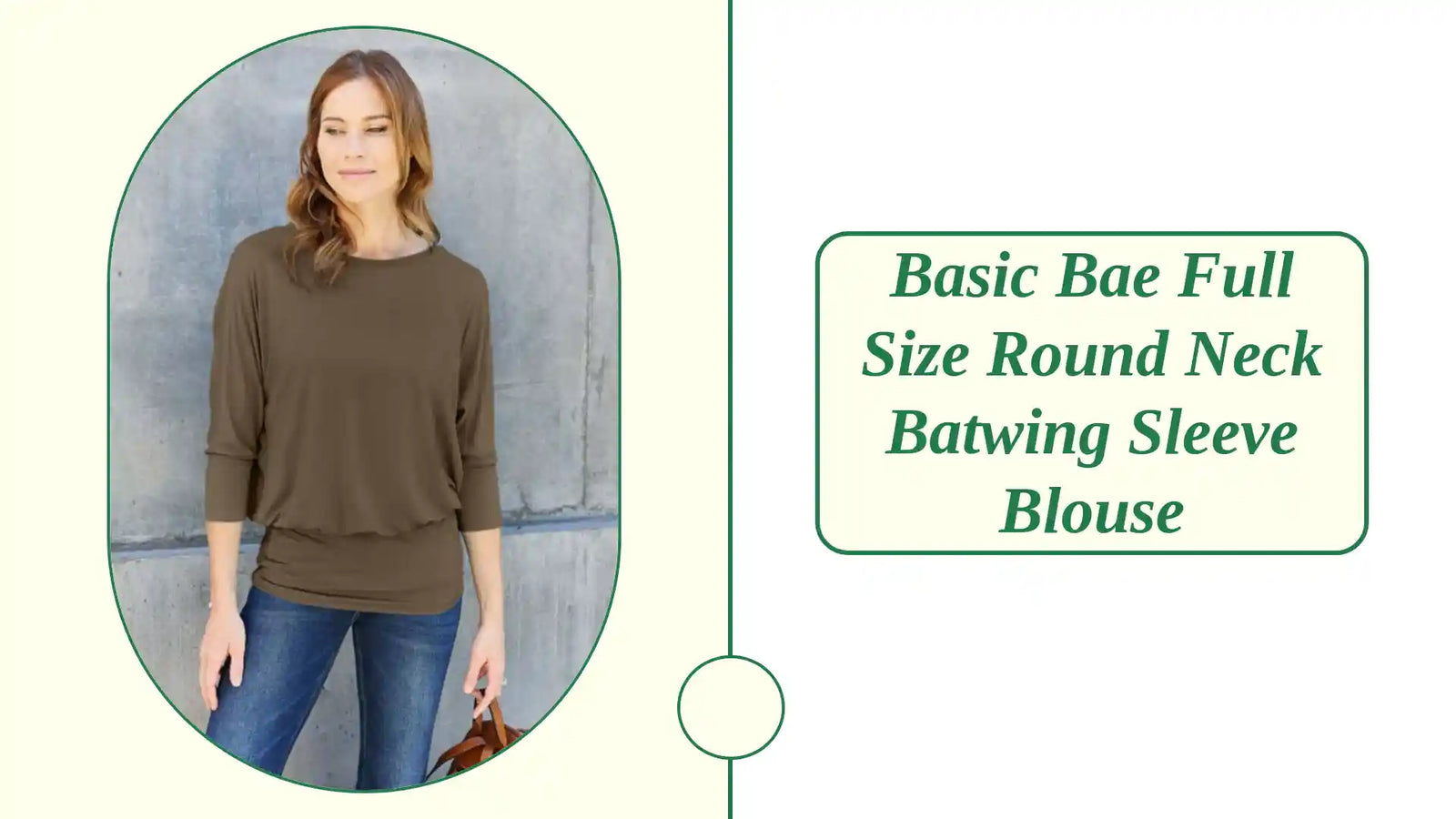 Basic Bae Full Size Round Neck Batwing Sleeve Blouse by@Outfy