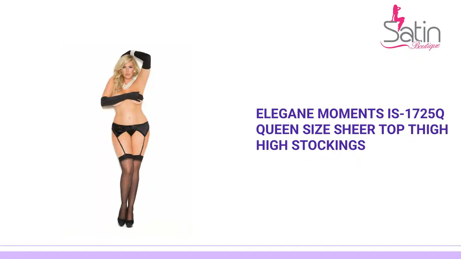 Elegane Moments IS-1725Q Queen size Sheer Top Thigh High stockings by@Outfy
