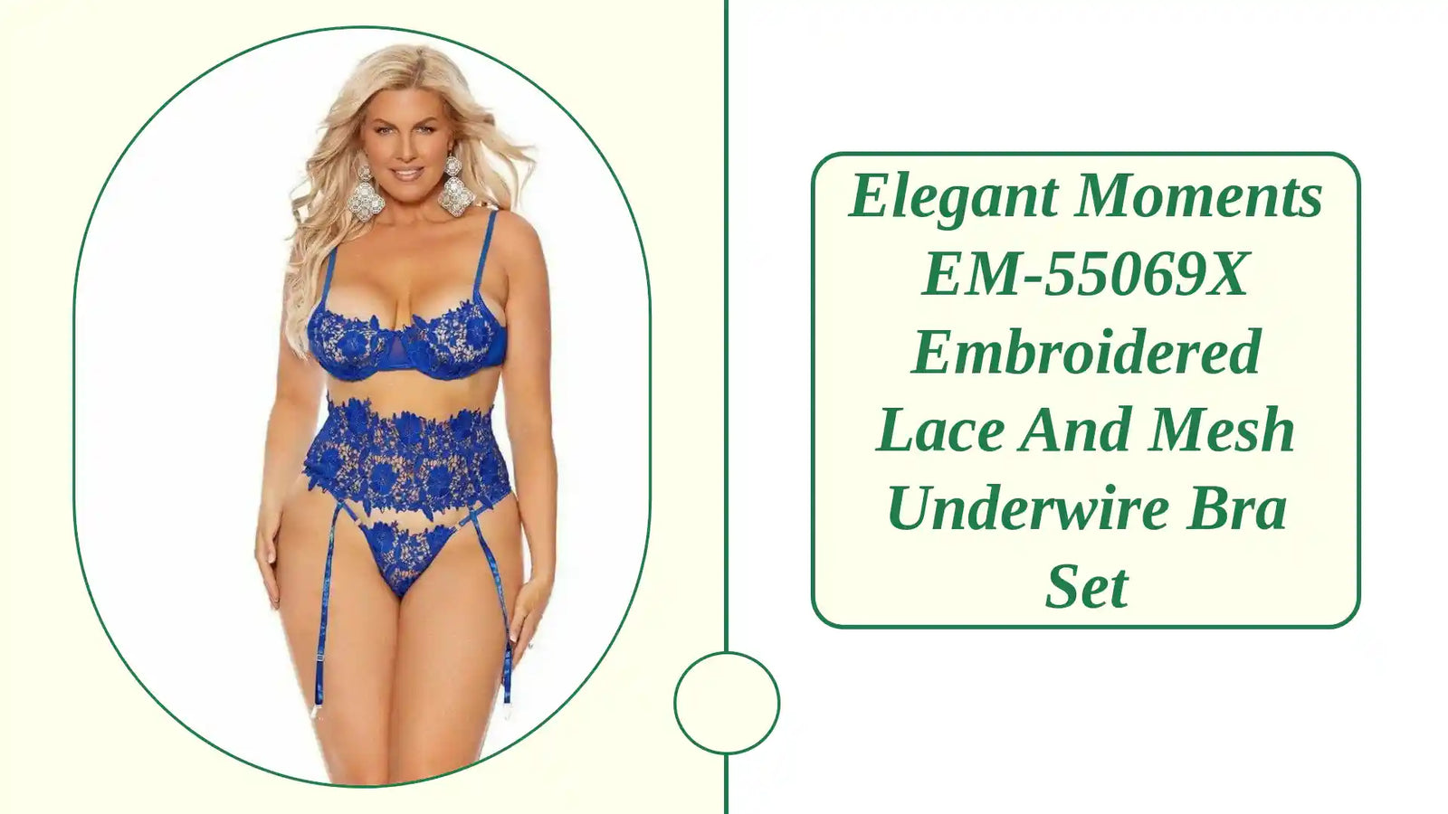 Elegant Moments EM-55069X Embroidered Lace and Mesh Underwire Bra Set by@Outfy
