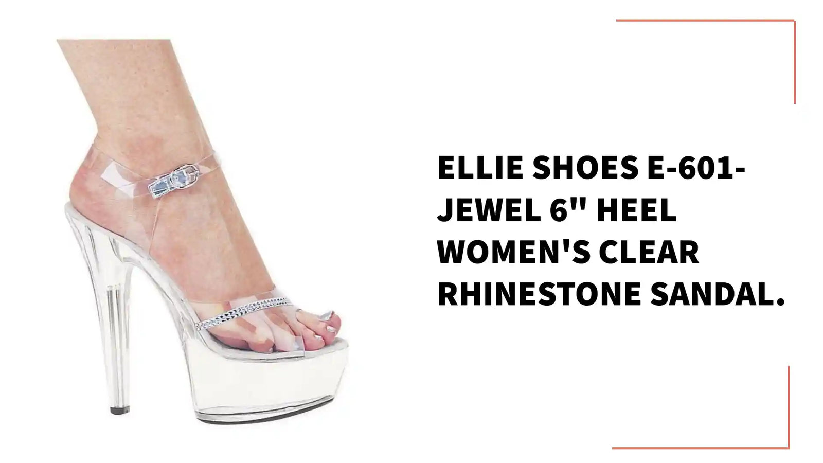 Ellie Shoes E-601-Jewel 6" Heel Women's Clear Rhinestone Sandal. by@Outfy