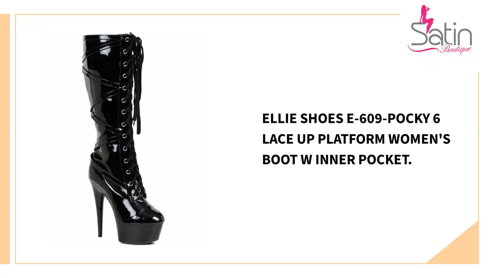 Ellie Shoes E-609-Pocky 6 Lace Up Platform Women's Boot W Inner Pocket. by@Outfy