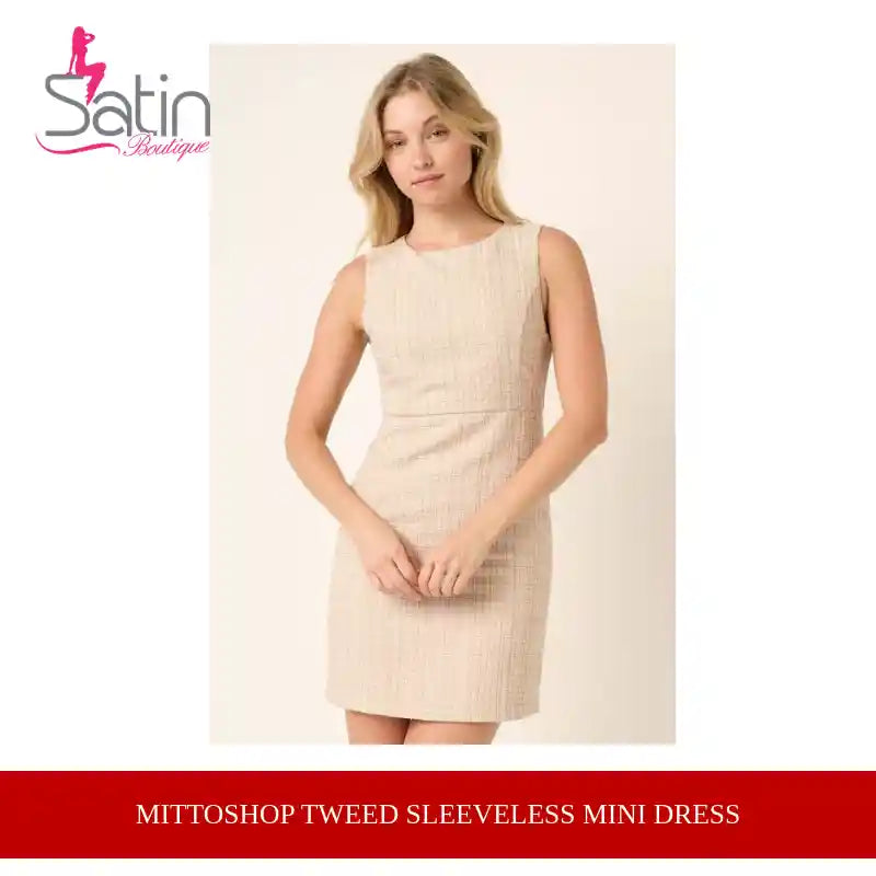 Mittoshop Tweed Sleeveless Mini Dress by@Outfy