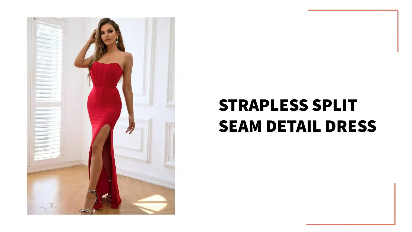 Strapless Split Seam Detail Dress by@Outfy