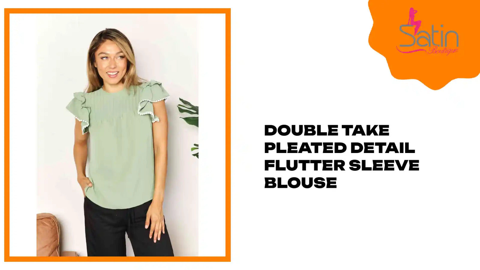 Double Take Pleated Detail Flutter Sleeve Blouse by@Outfy