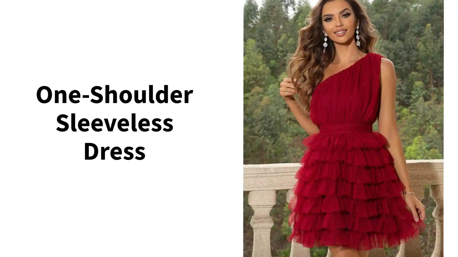 One-Shoulder Sleeveless Dress by@Outfy